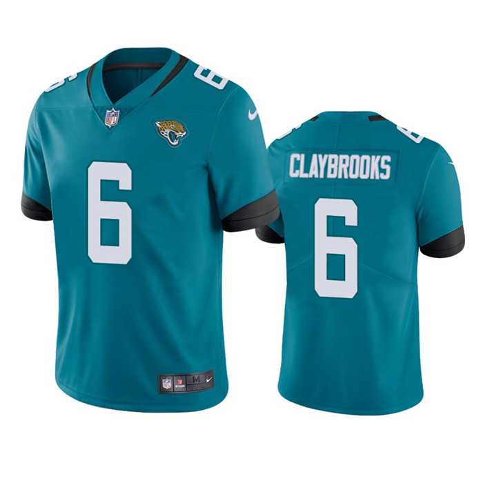 Men & Women & Youth Jacksonville Jaguars #6 Chris Claybrooks Teal Vapor Untouchable Limited Stitched Jersey